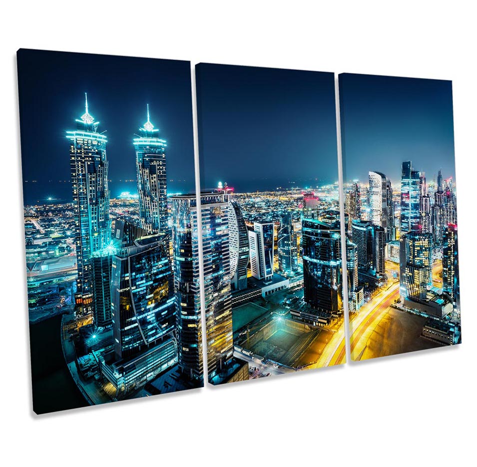Dubai Cityscape Skyline Blue