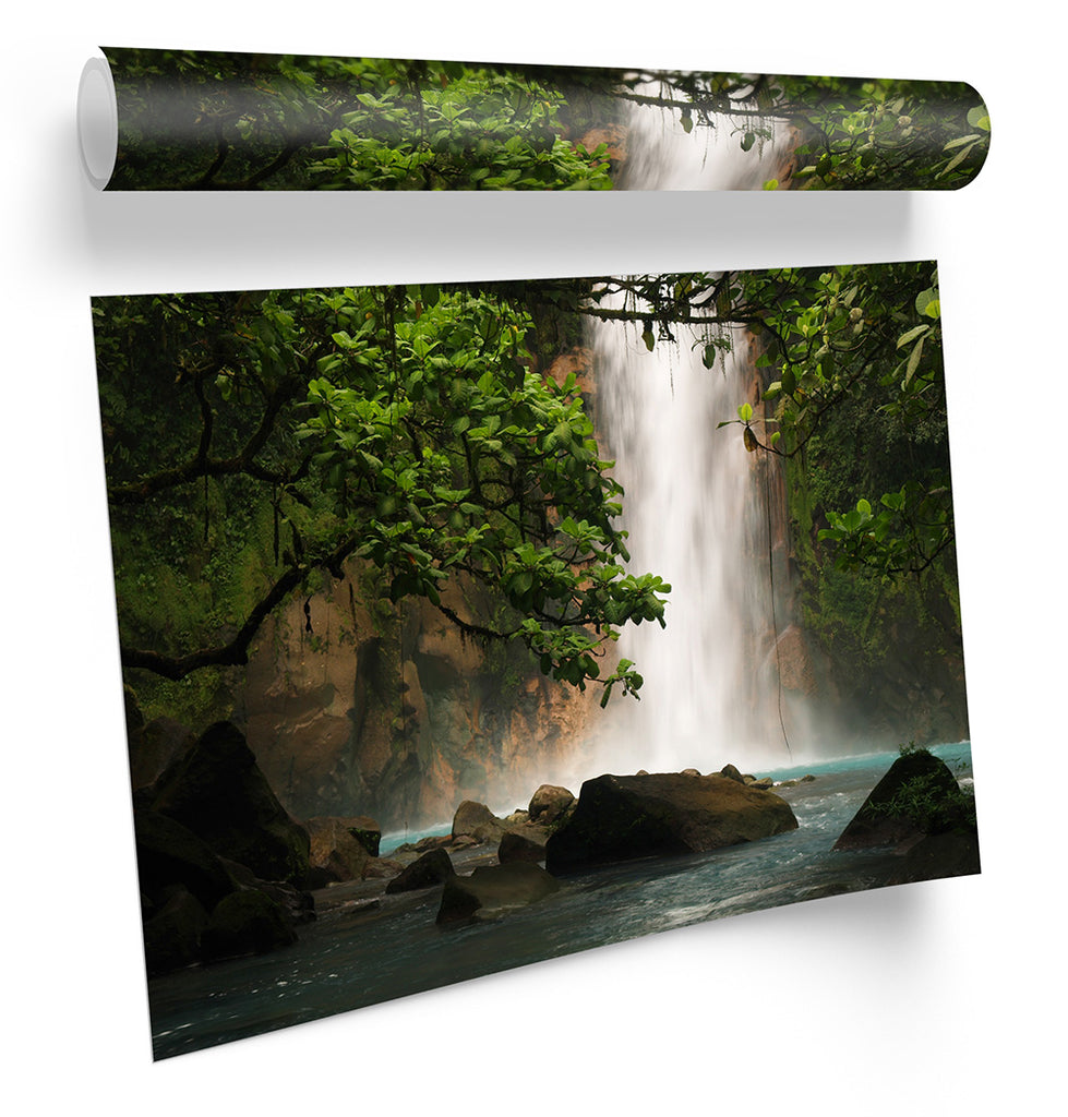 Rain Forest Waterfall Framed