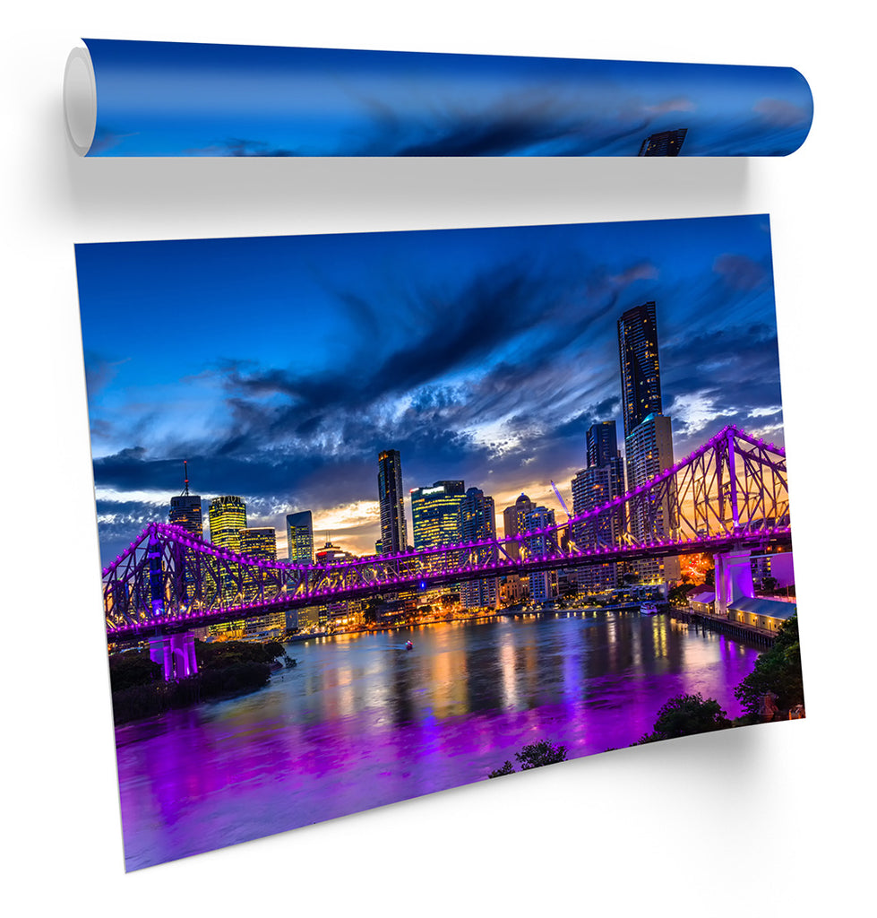 Brisbane Skyline City Australia Framed