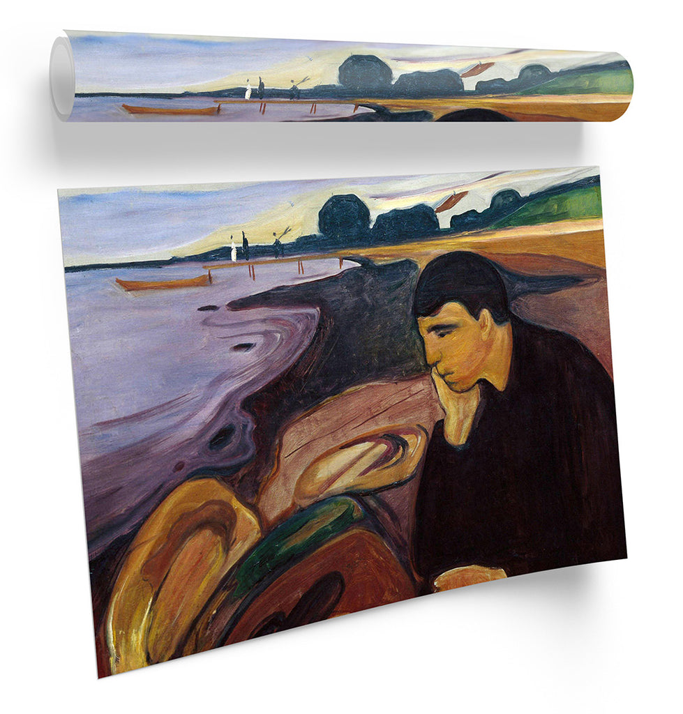 Edvard Munch Melancholy Framed