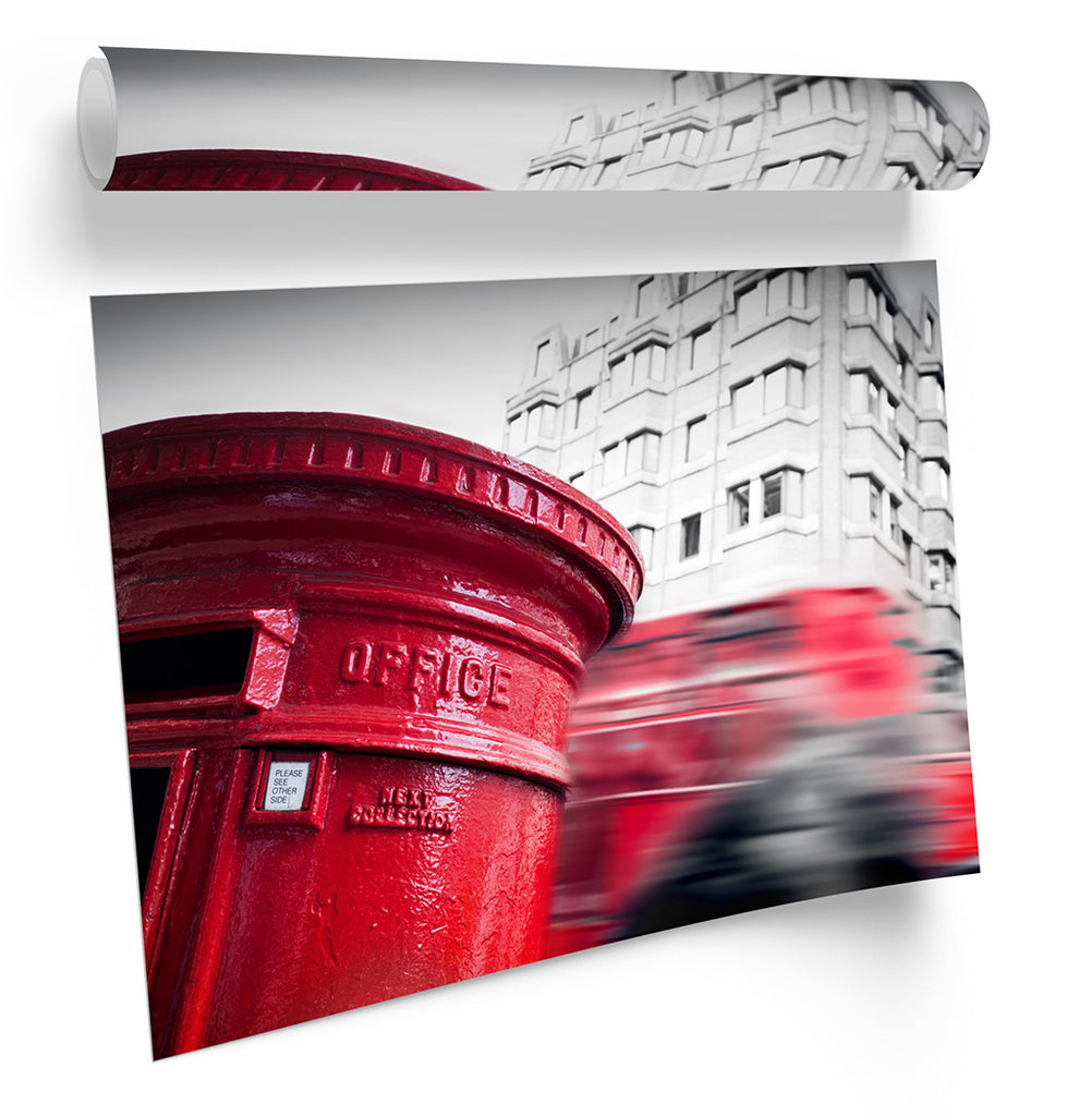 Iconic London Letterbox Red Framed
