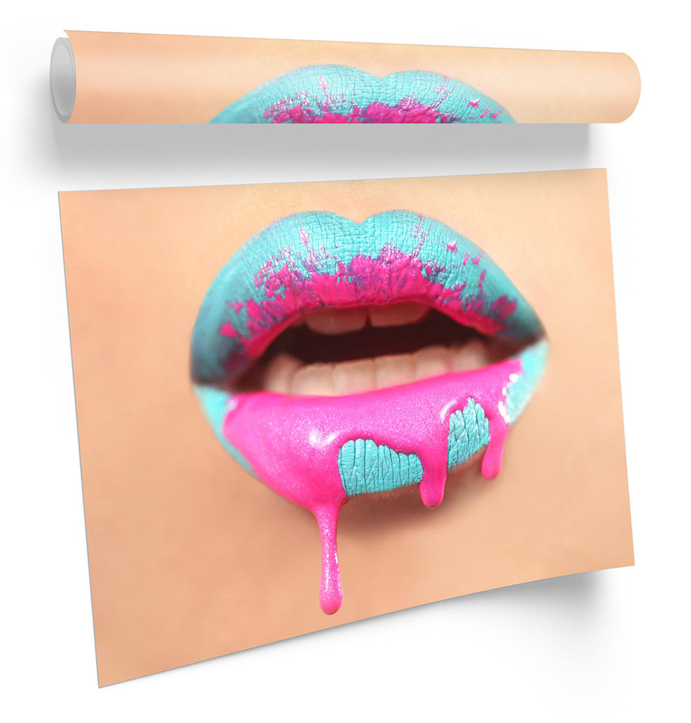 Lips Drip Fashion Lipstick Framed