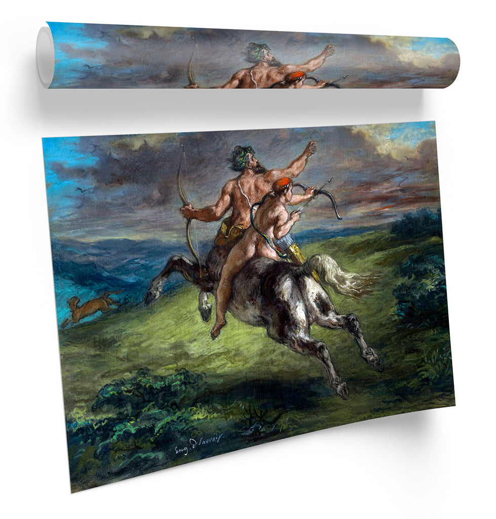 Eugene Delacroix Education of Achilles Framed