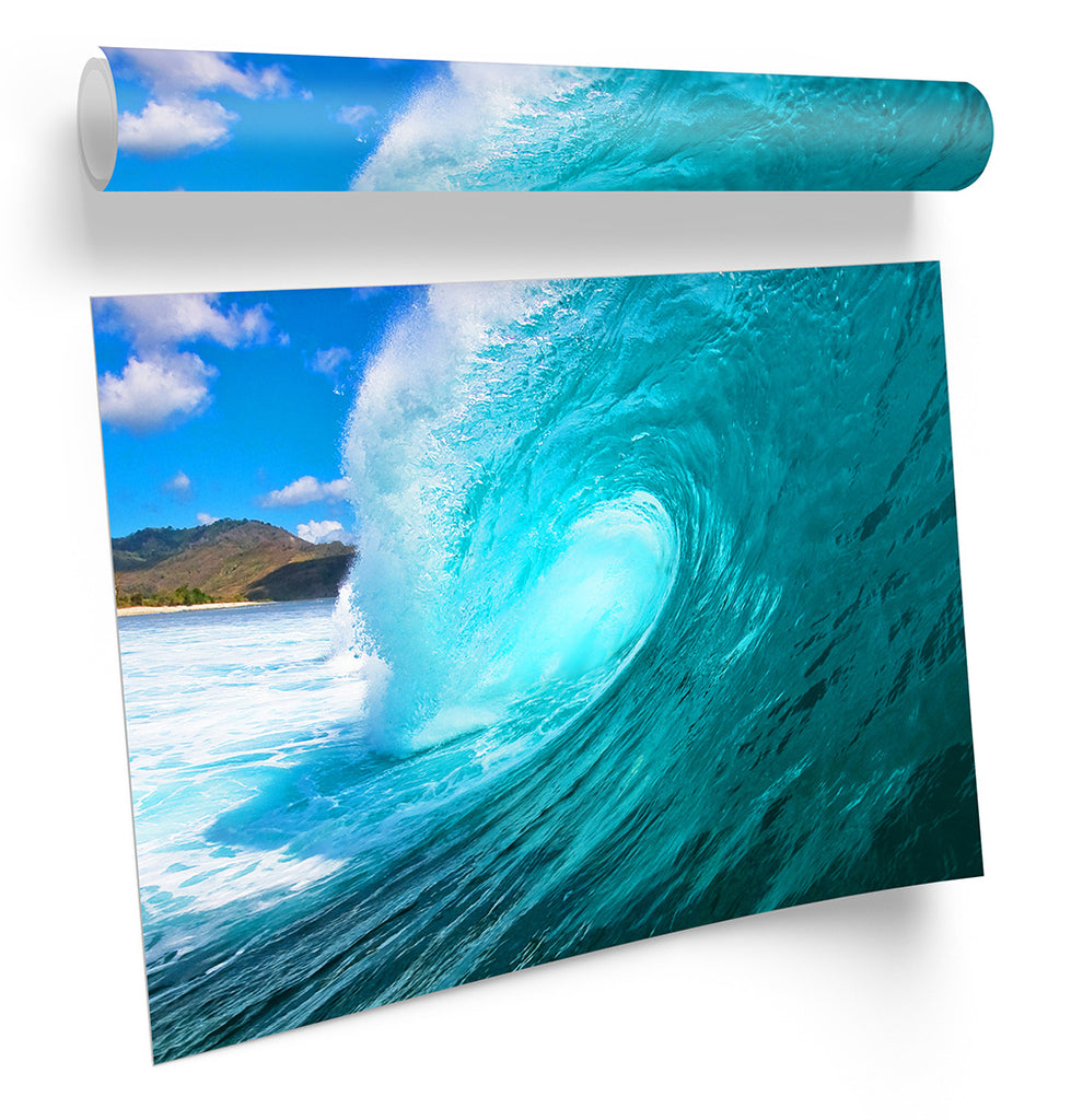 Crashing Wave Beach Surf Framed