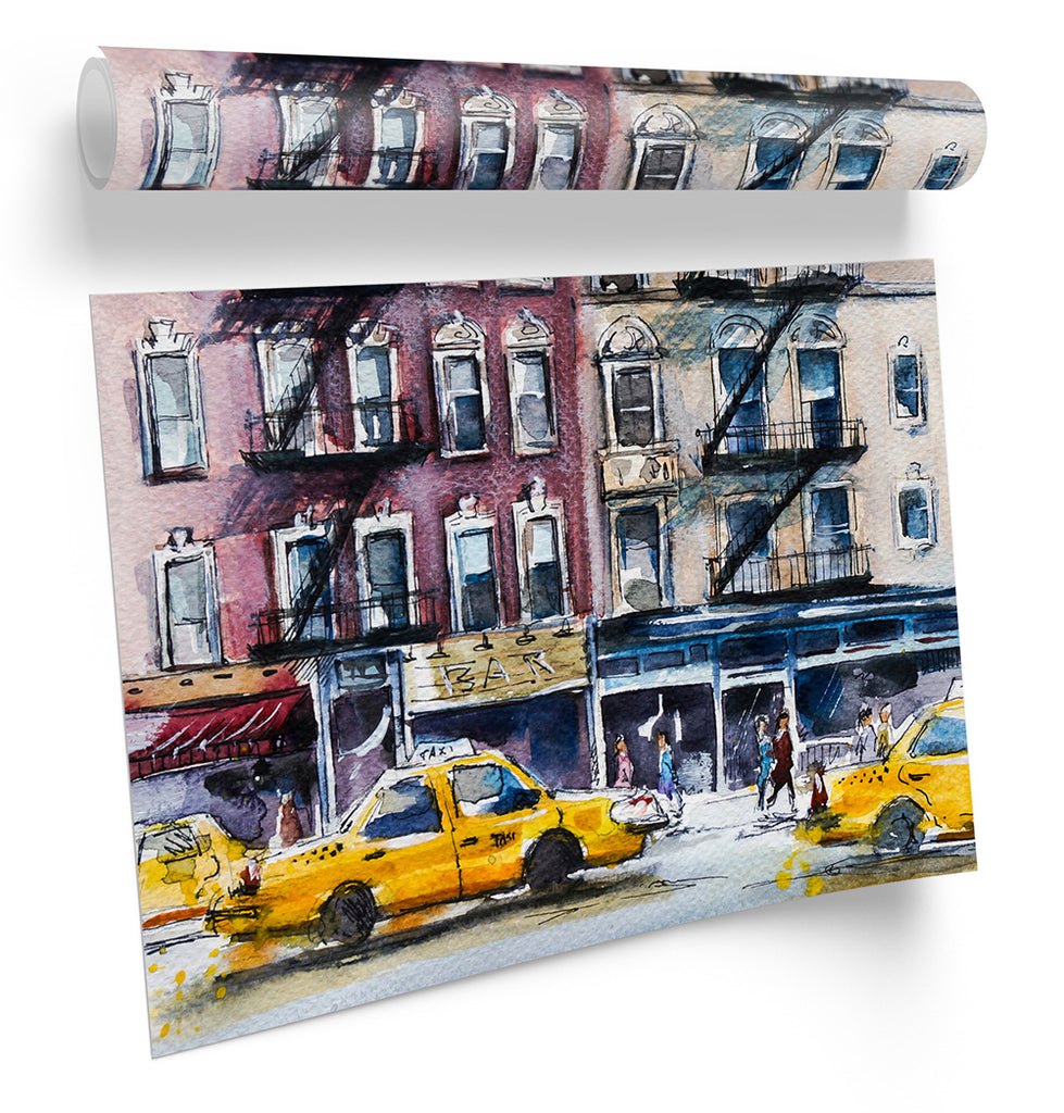 New York Yellow Taxi Cabs Framed