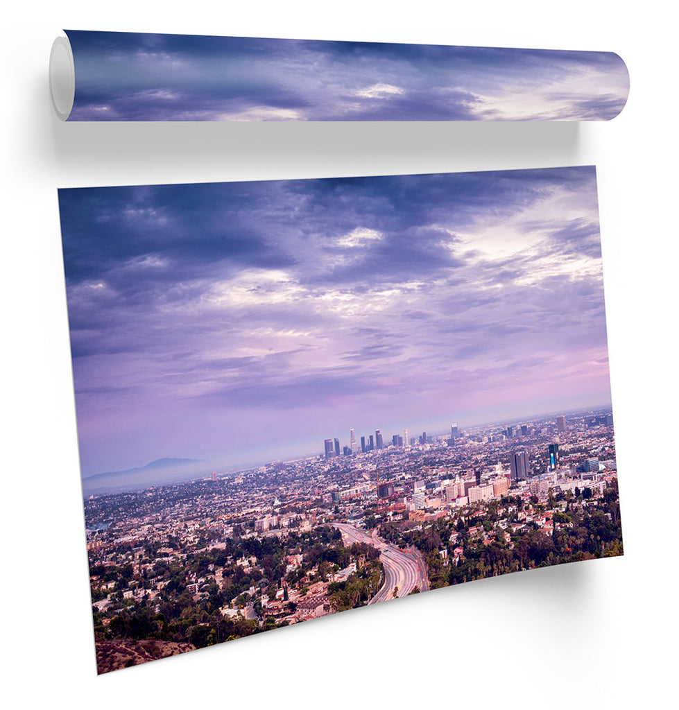 Los Angeles Skyline City Framed