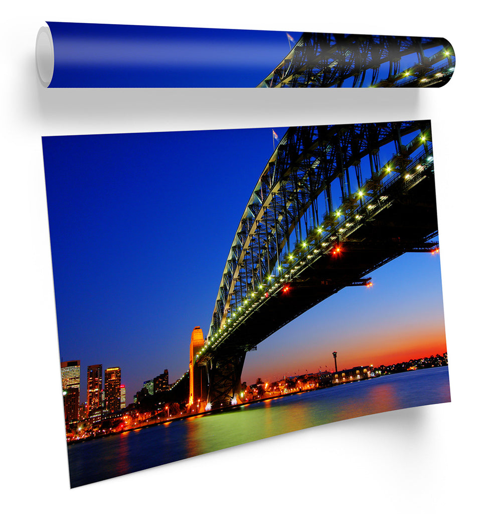 Sunset Sydney Harbour City Bridge Framed
