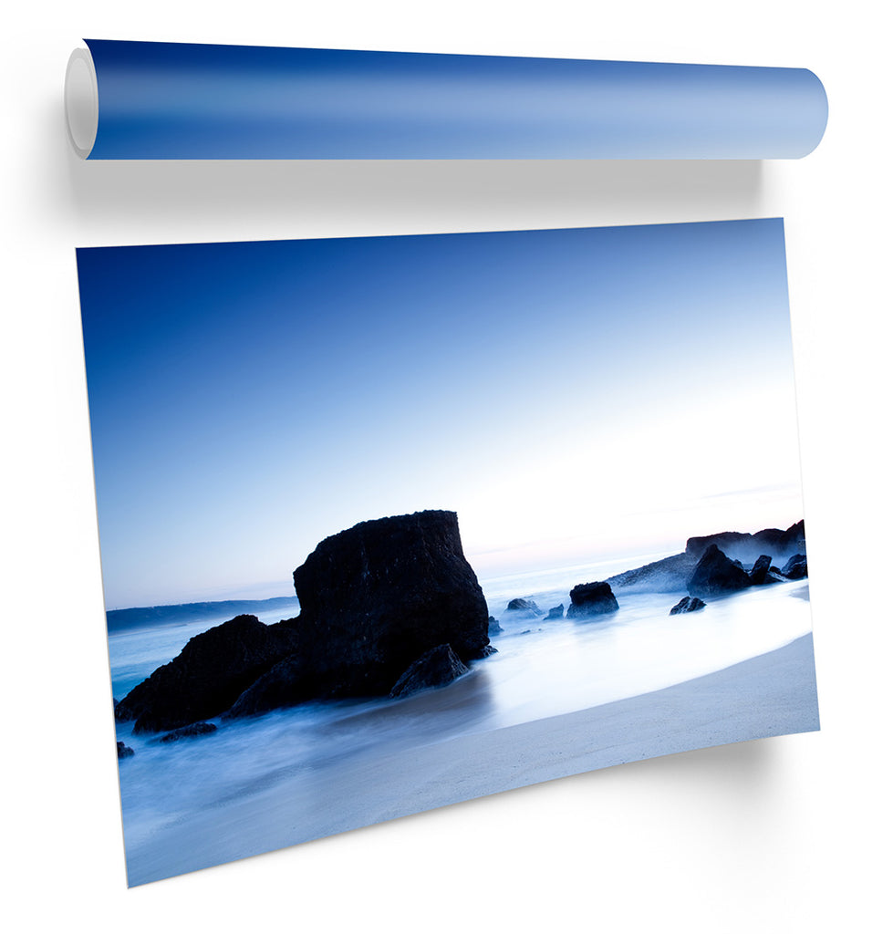 Sunset Beach Blue Framed