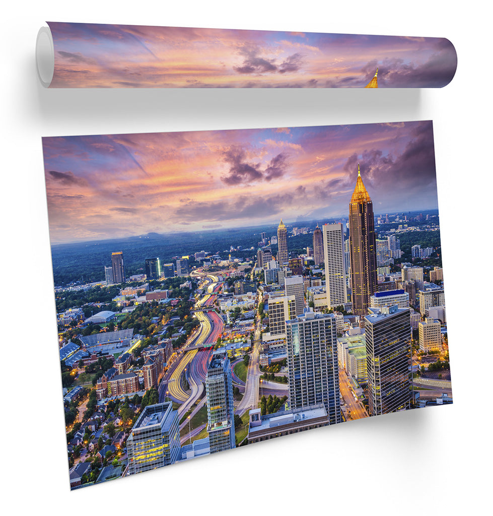 Atlanta City Skyline Framed