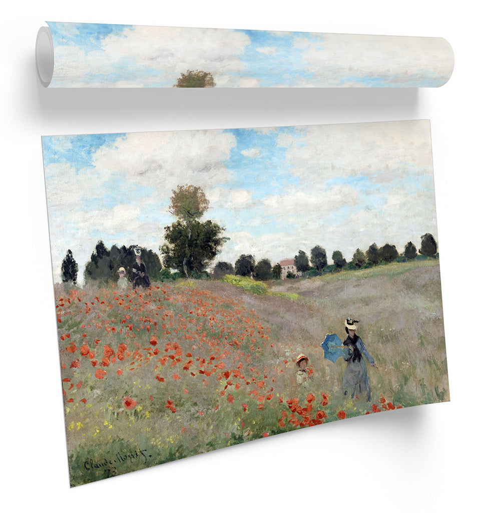 Claude Monet Poppy Field Framed