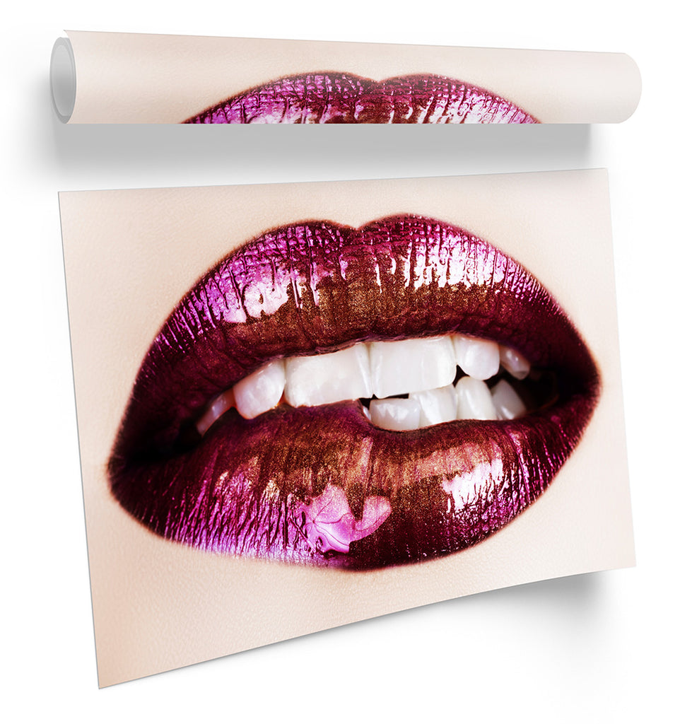 Lip Gloss Fashion Beauty Salon Framed