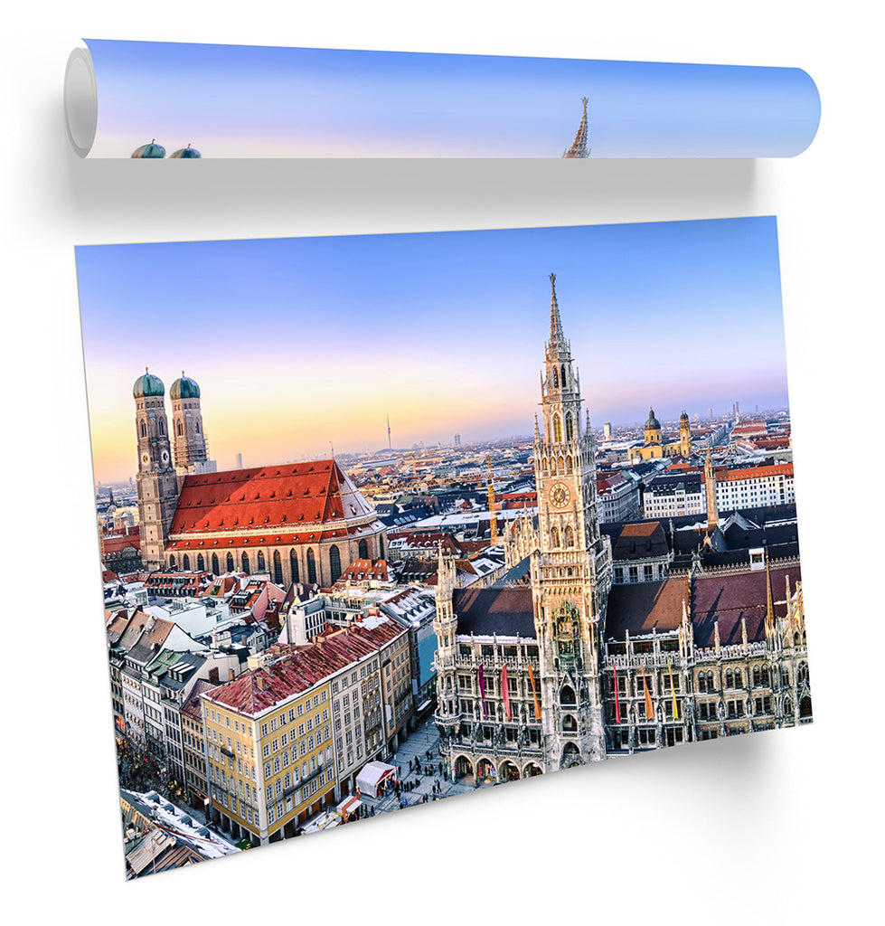 Munich City Skyline Germany Framed