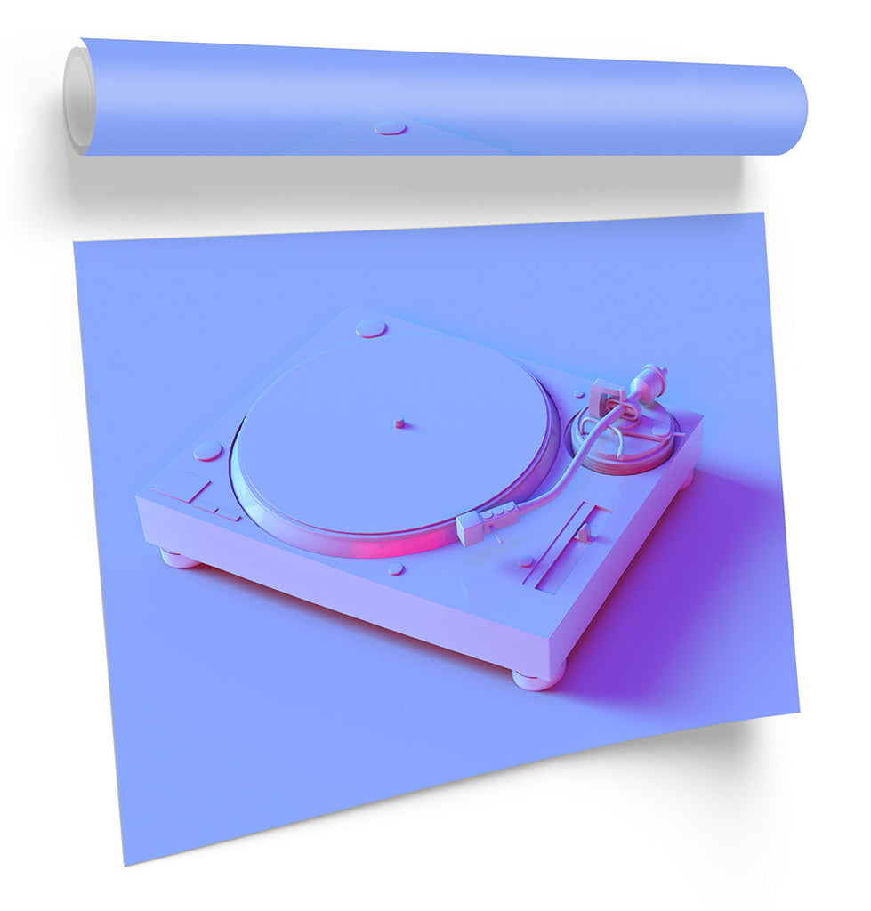 Purple DJ Decks Turntable Framed