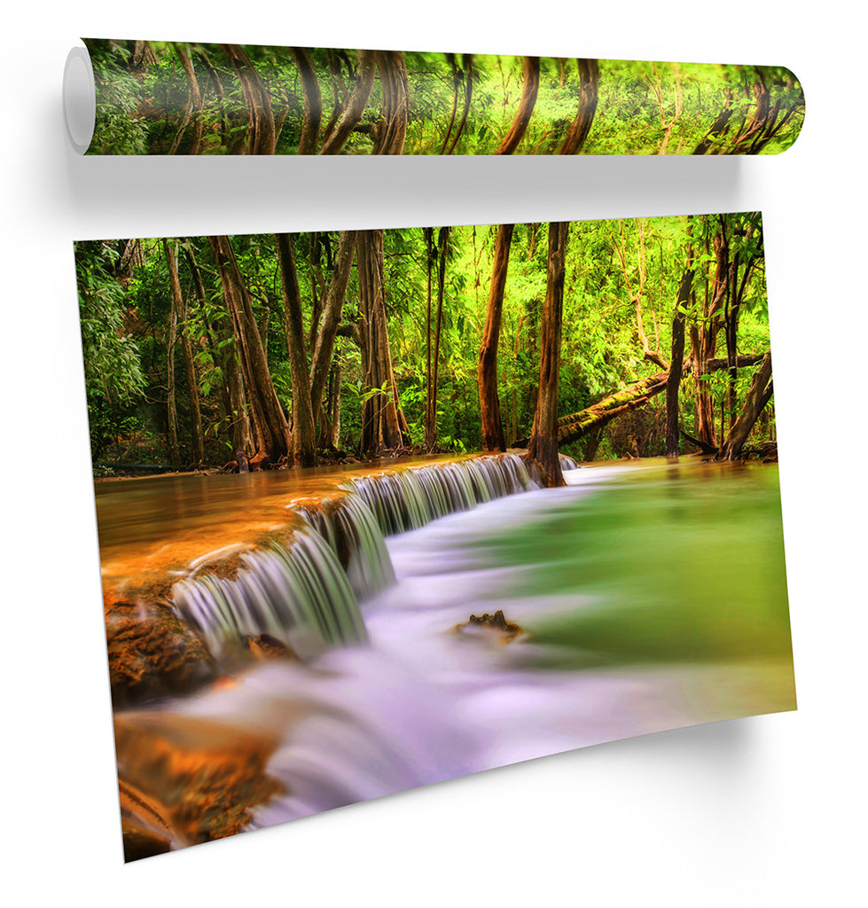 Forest Landscape Tropical River Framed