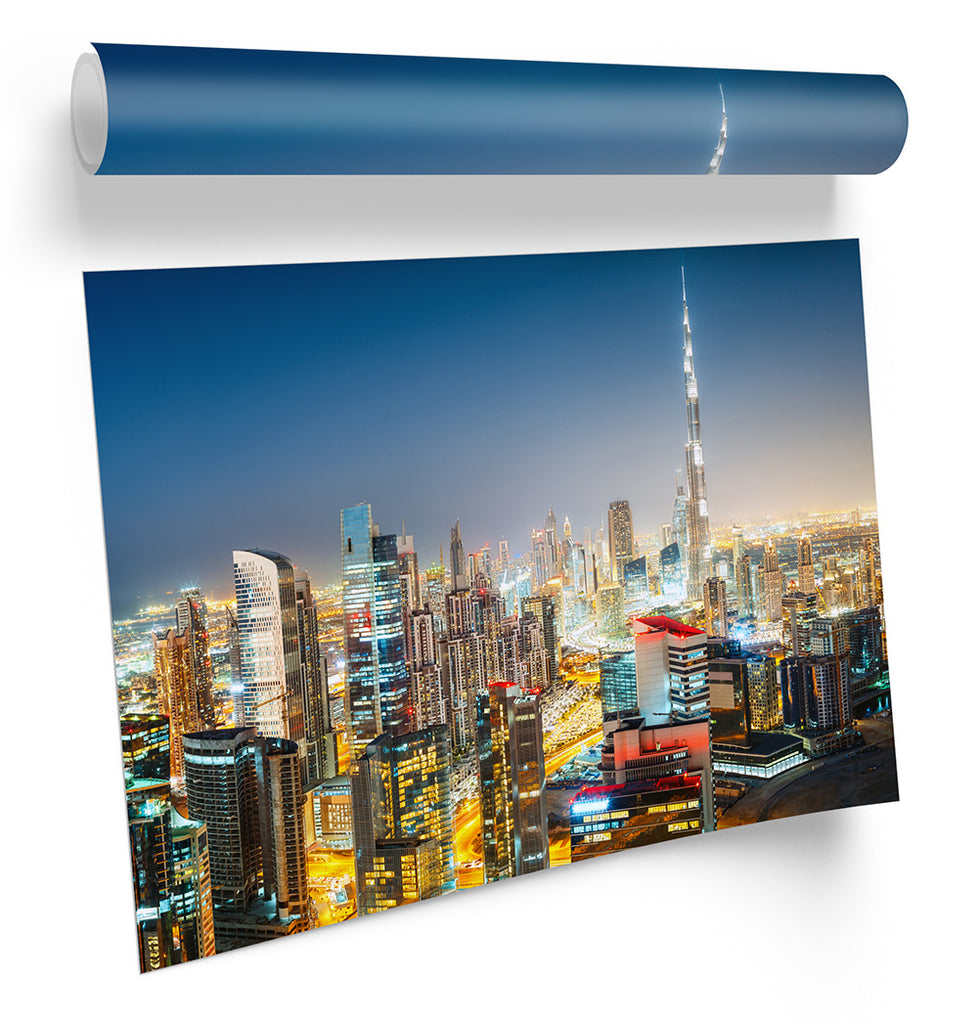 Dubai Skyline Cityscape Framed