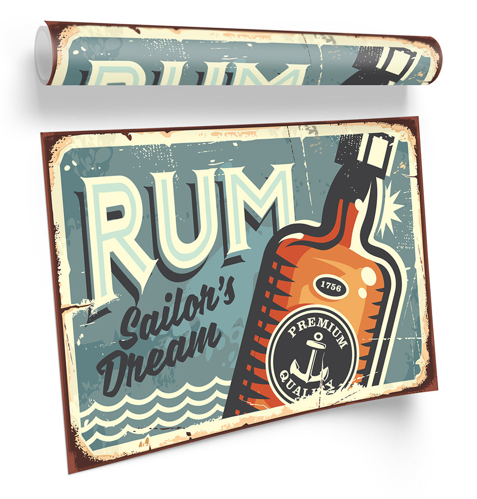 Rum Sailors Dream Kitchen Green Framed
