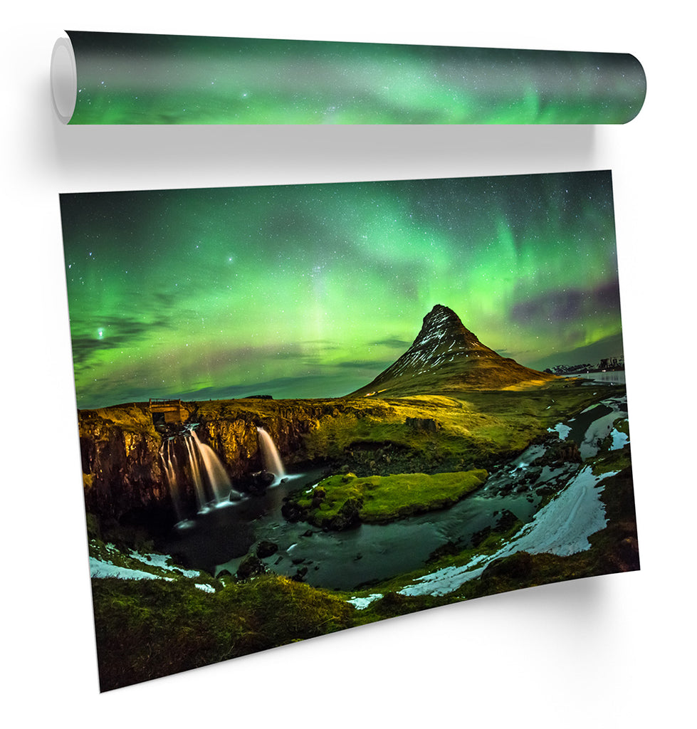 Iceland Green Northern Lights Framed