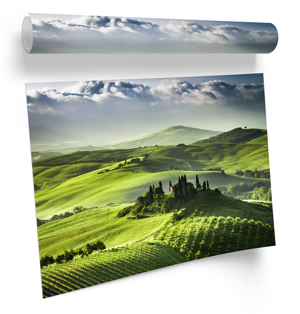 Tuscany Landscape Vineyards Framed