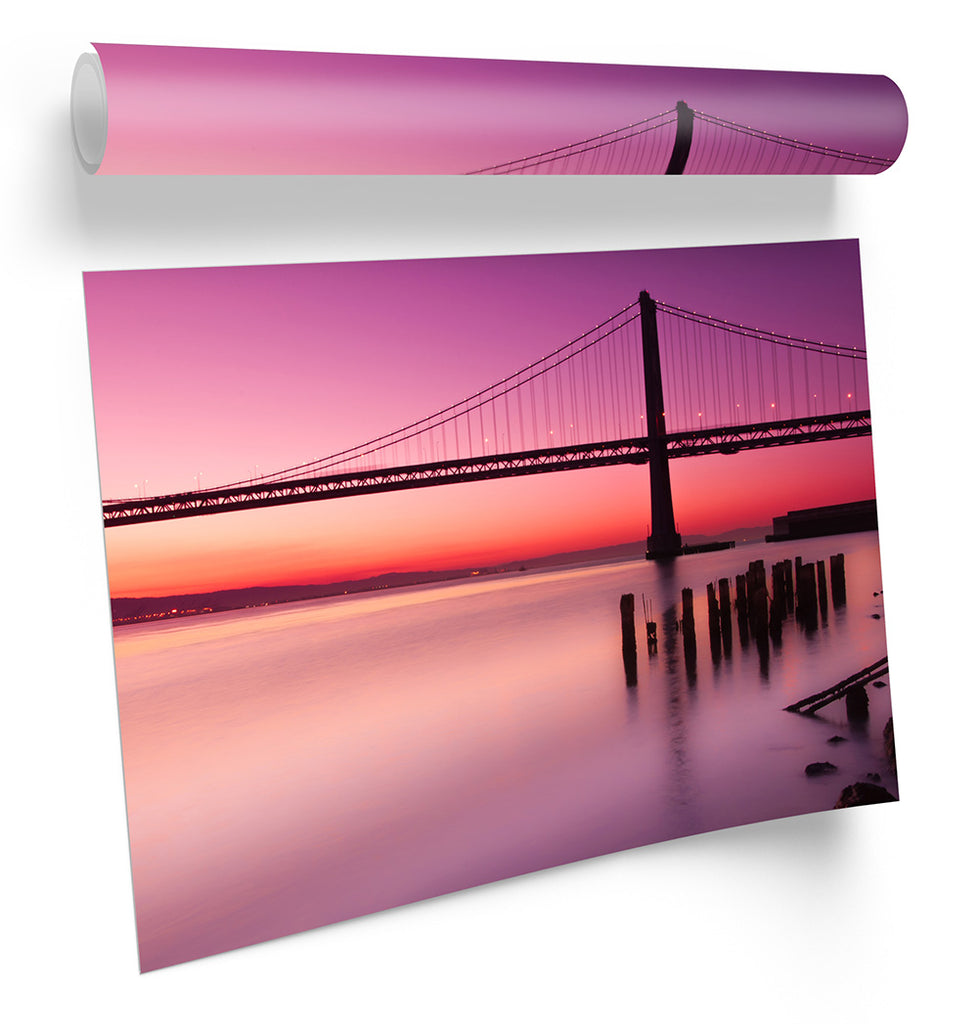 Bay Bridge San Francisco Sunset Framed