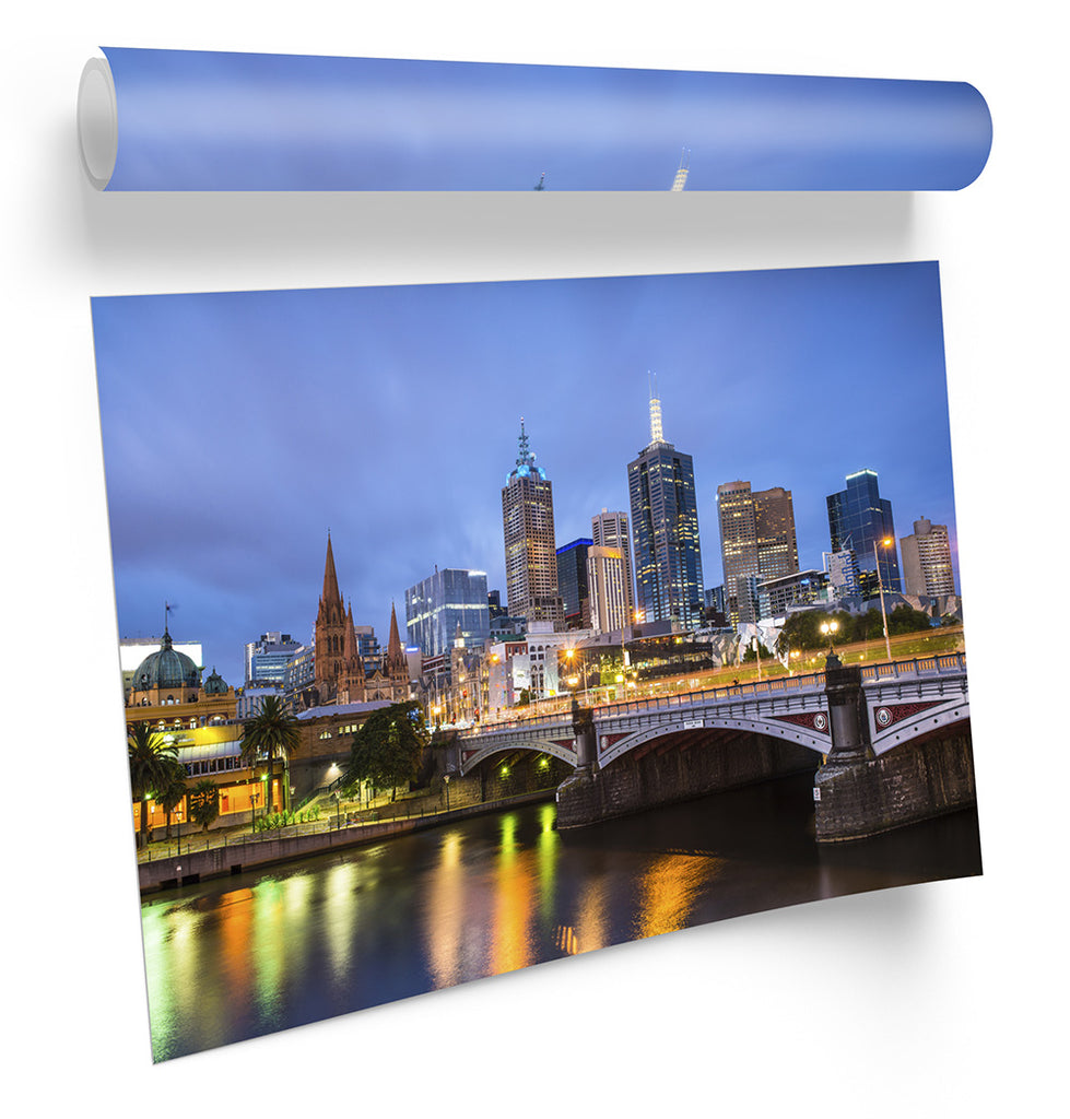 Melbourne Cityscape Australia Framed