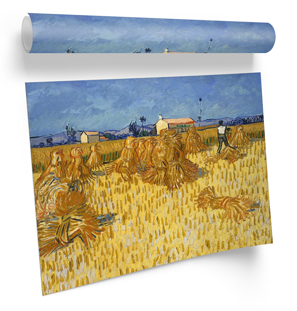 Vincent Van Gogh Corn Harvest in Provence Framed