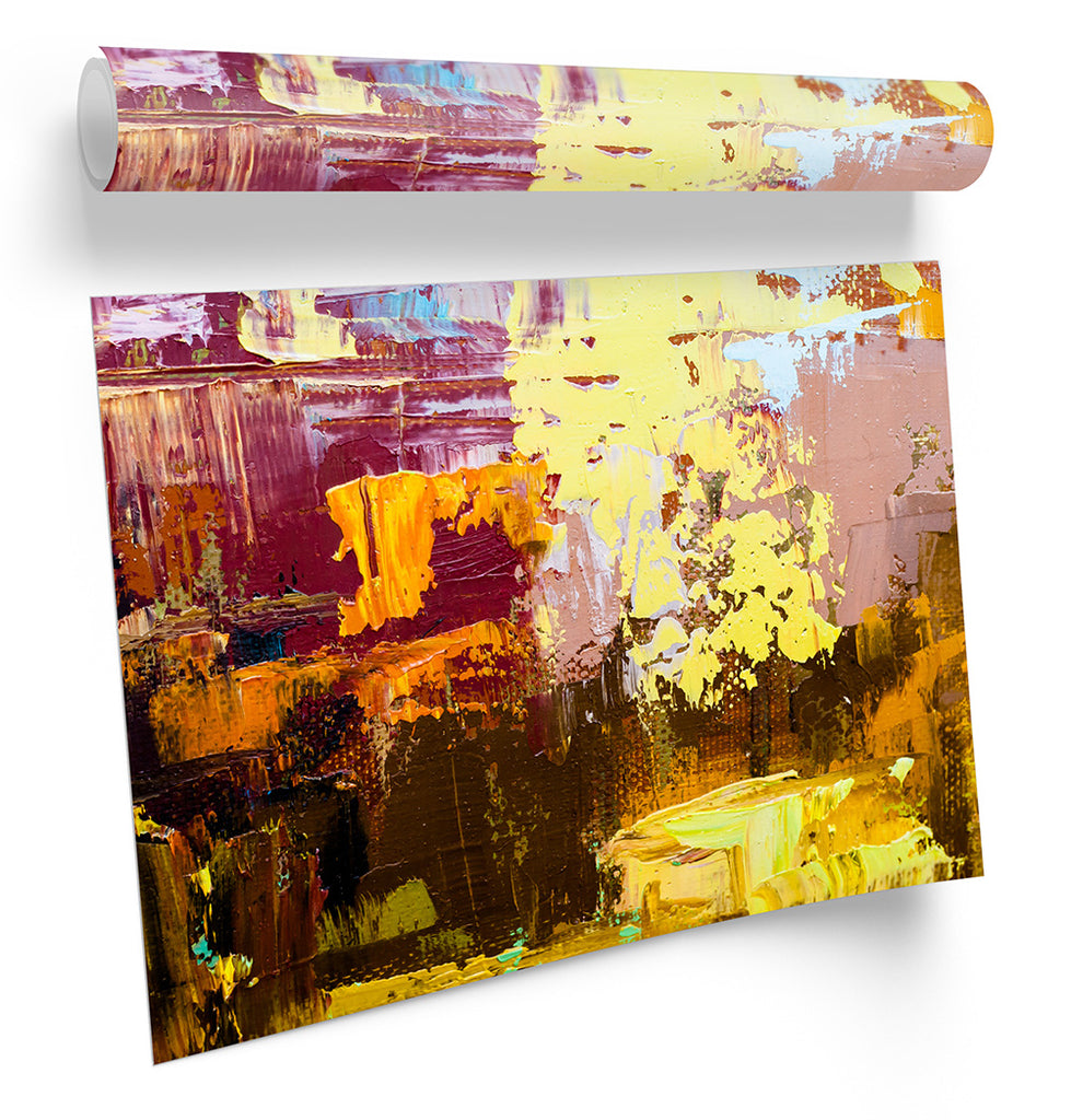 Abstract Paint Pallet Yellow Framed