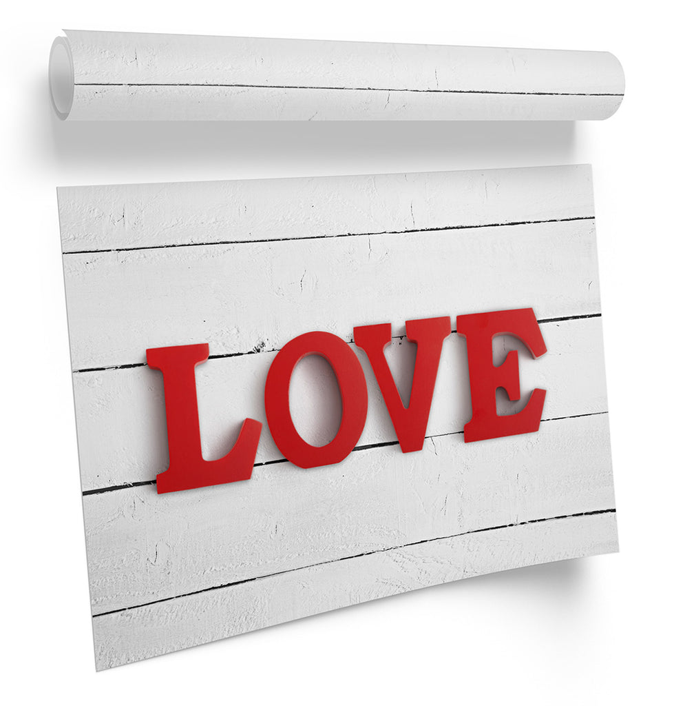 Red Love Letters Framed