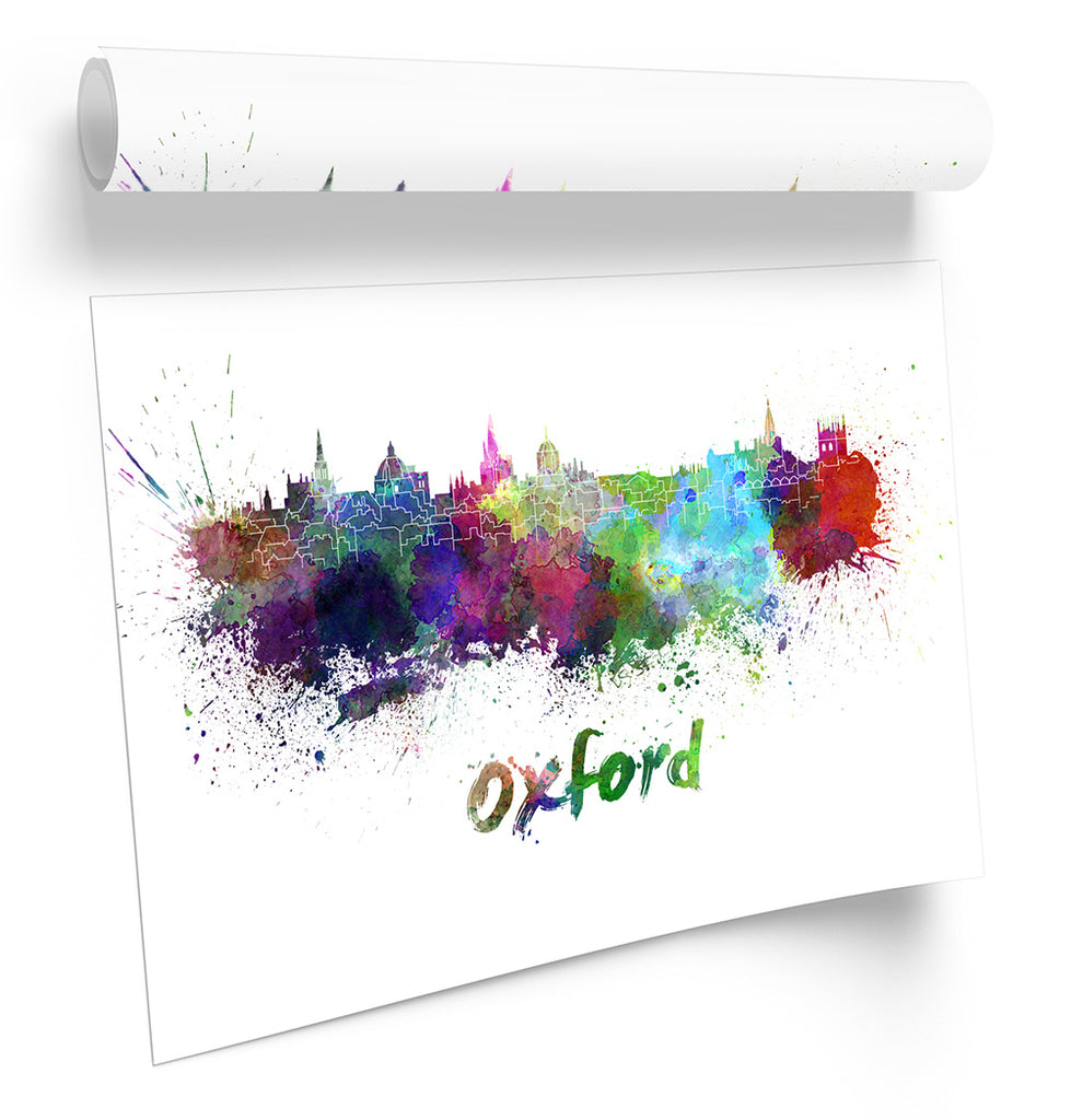 Oxford Watercolour Skyline Framed