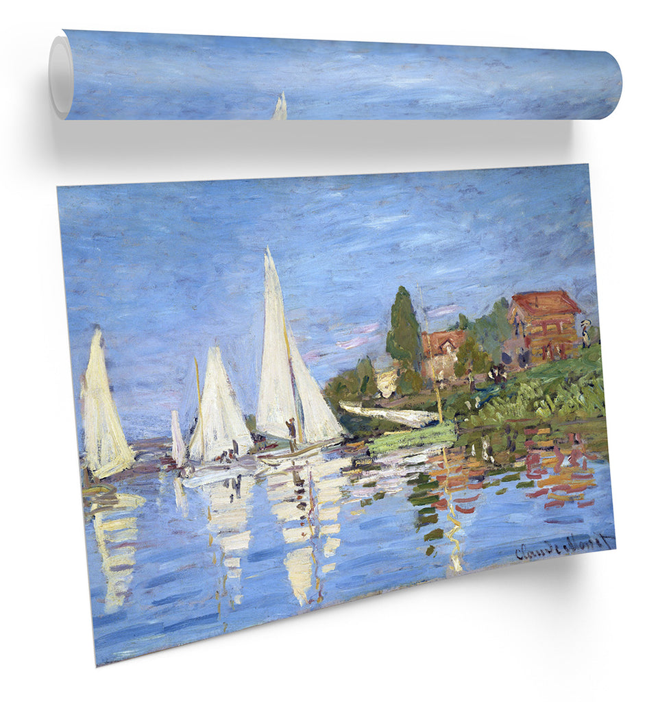 Claude Monet Regattas at Argenteui Framed