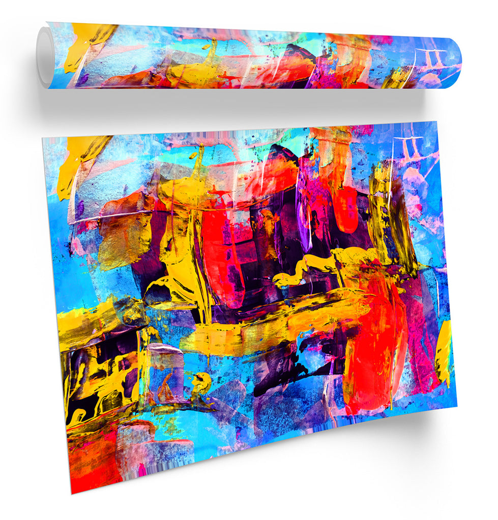 Abstract Modern Multi-Coloured Framed