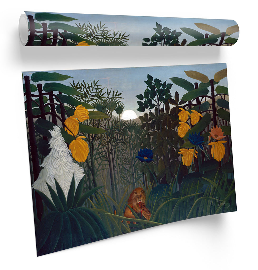 Henri Rousseau Repast Of The Lion Framed
