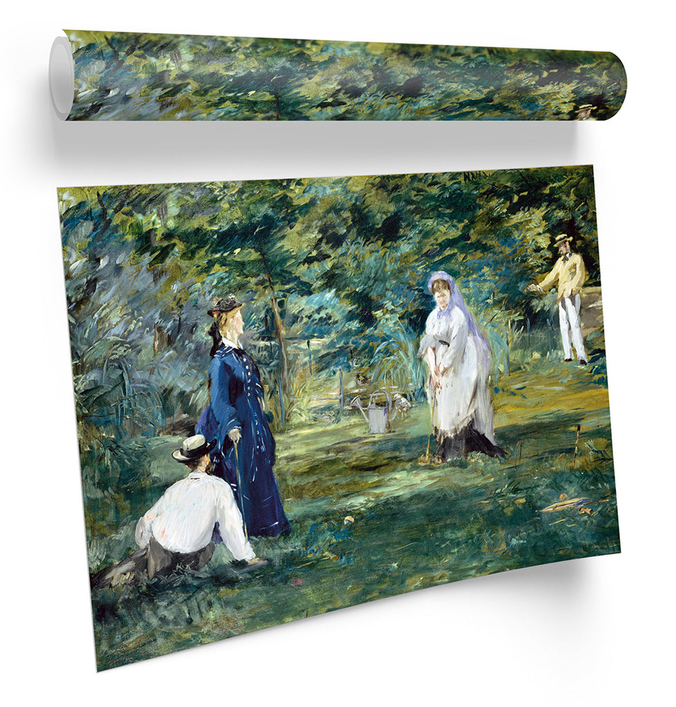 Edouard Manet A Game of Croquet Framed