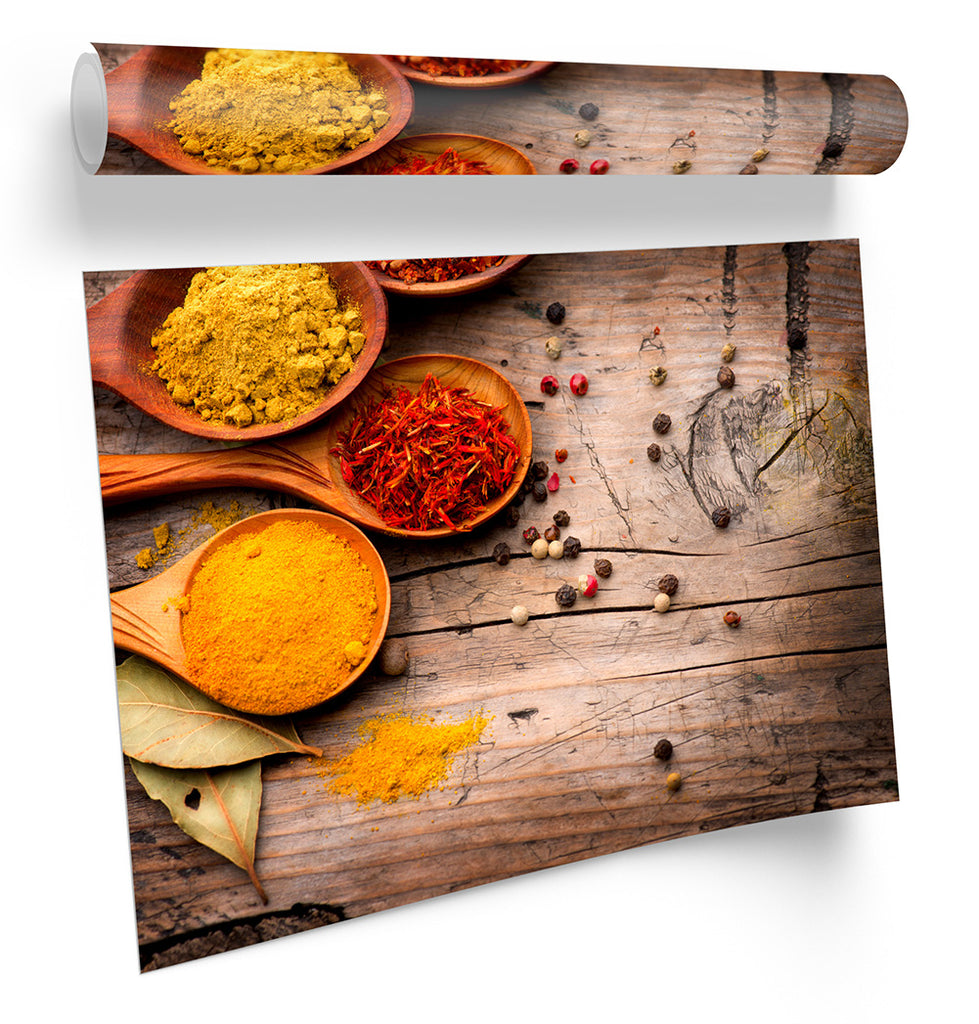 Curry Spices Powder Herbs Framed