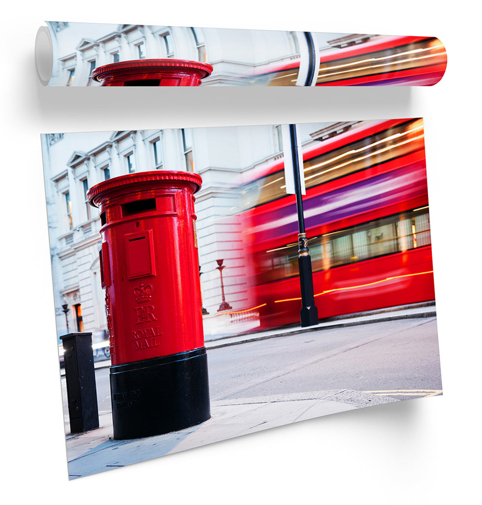 London Bus Letterbox Iconic Red Framed