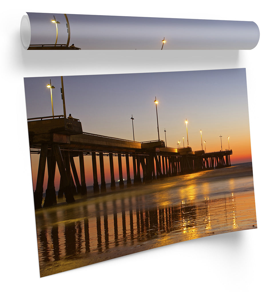 Venice Beach California Sunset Framed