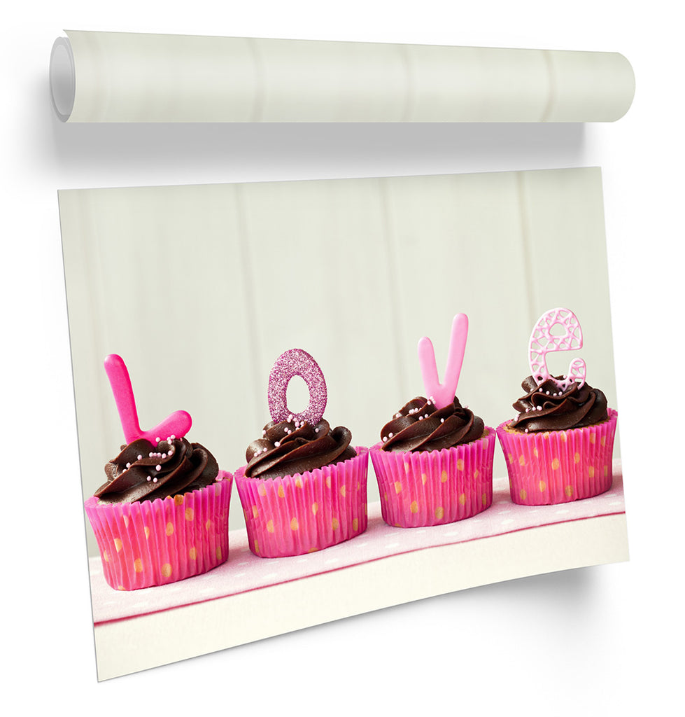 Cup Cakes Love Kitchen Framed