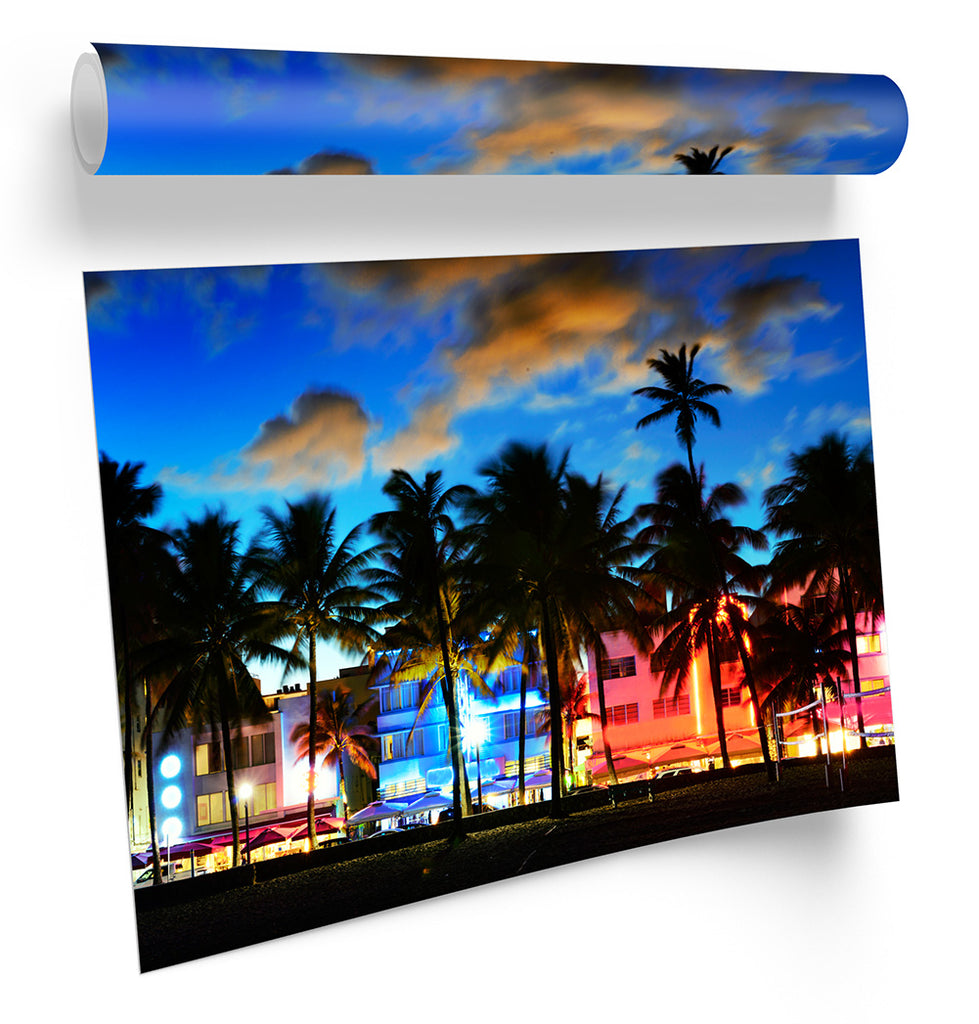 Miami Beach Strip Framed