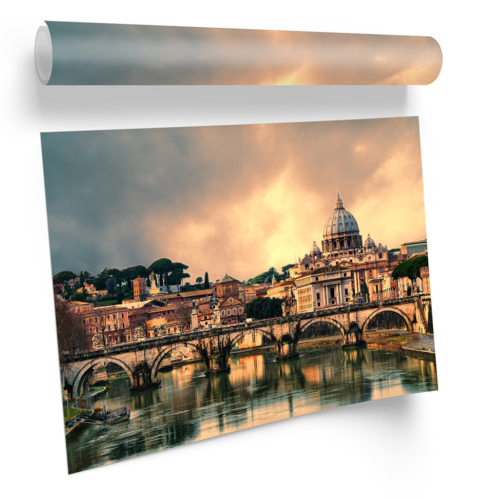 Rome Italy Sunset Framed