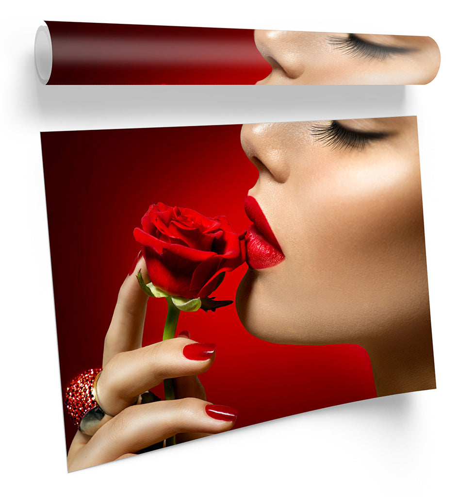 Beauty Rose Lipstick Red Framed