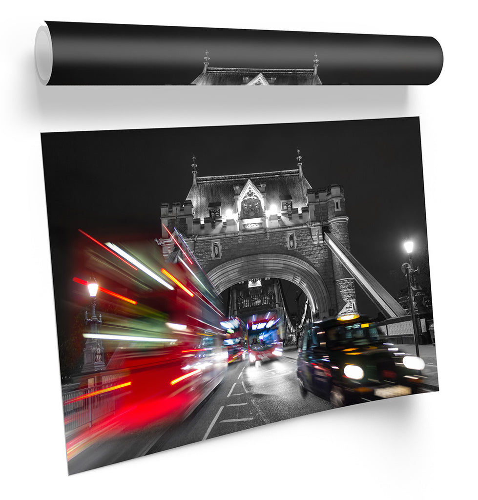 Tower of London Bridge Traffic Framed
