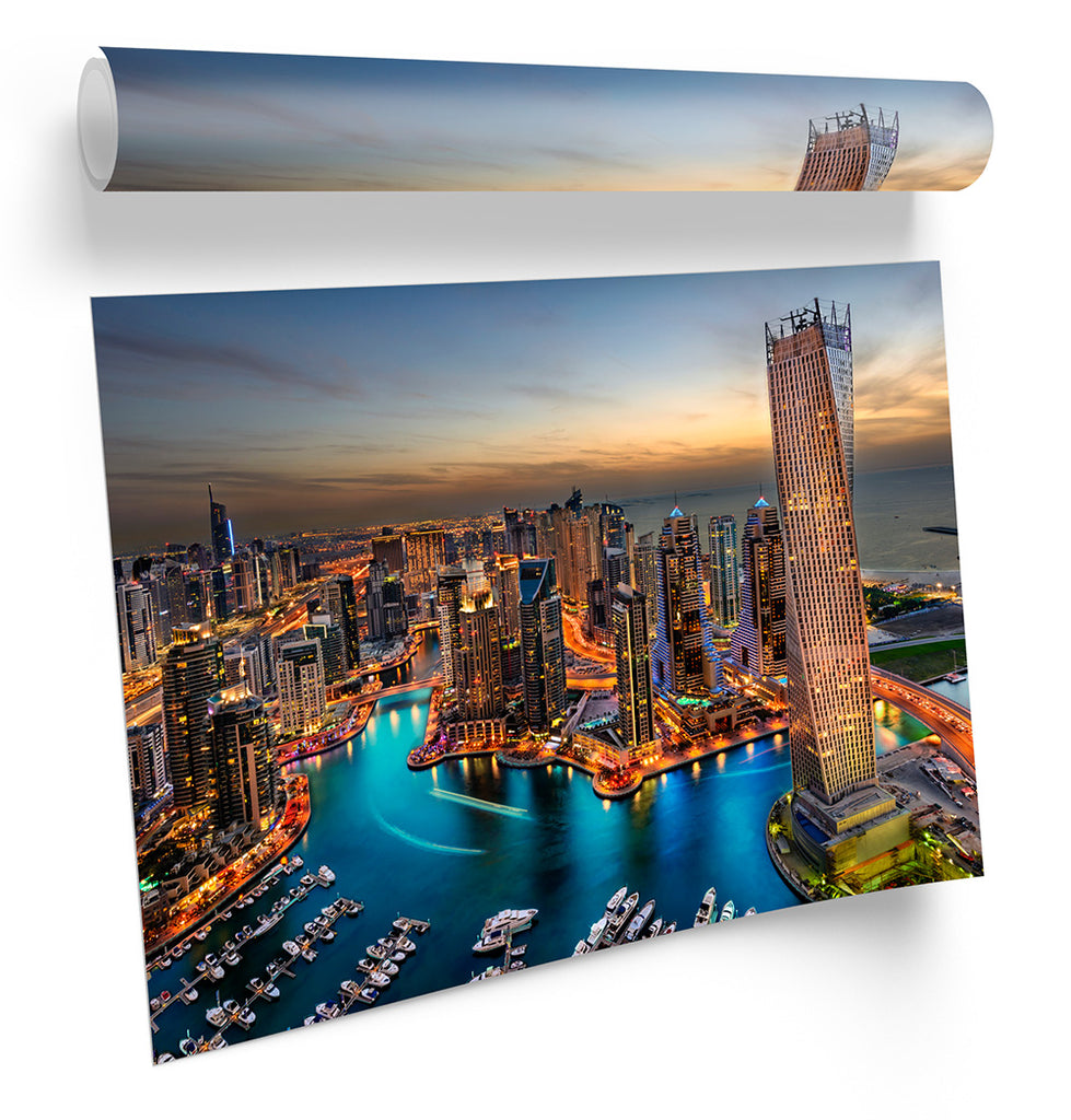 Dubai Skyline Marina Framed