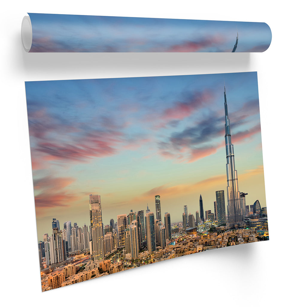 Dubai United Arab Emirates Multi-Coloured Framed