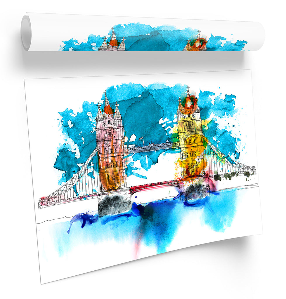Tower Bridge London Blue Framed