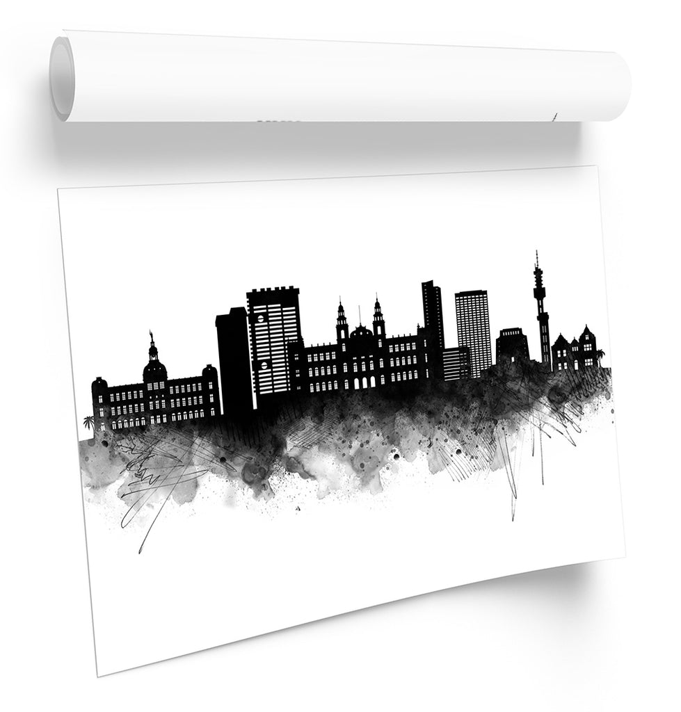Pretoria Abstract City Skyline Black Framed