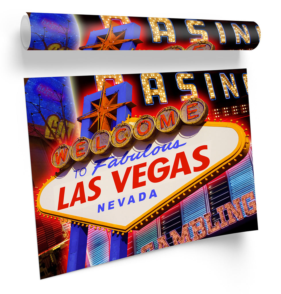 Las Vegas Welcome Sign Framed