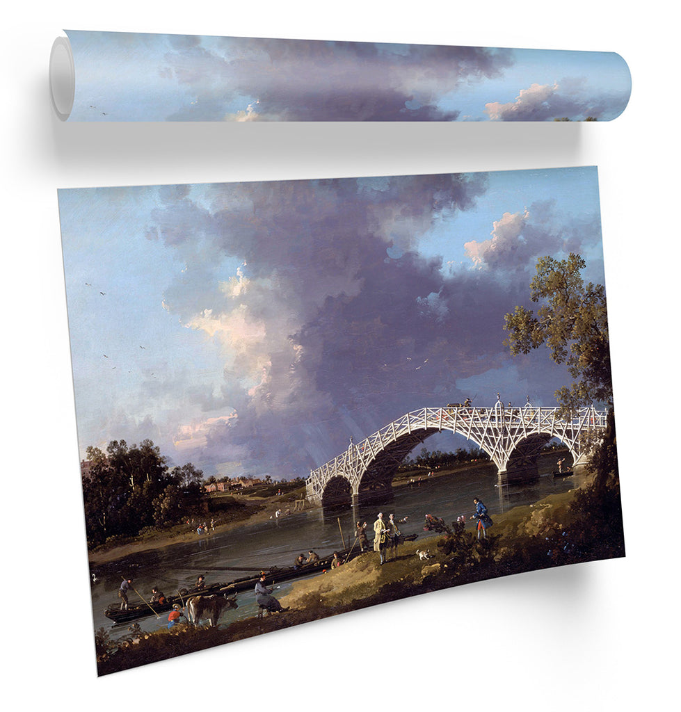 Canaletto View of Walton Bridge Framed
