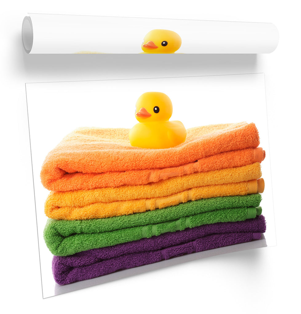 Bathroom Towels Rubber Duck Framed