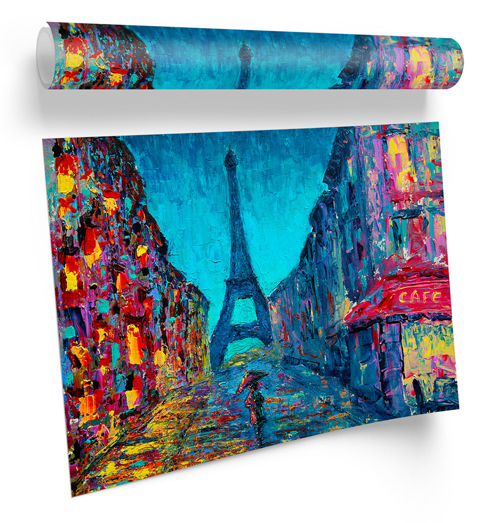 Eiffel Tower Paris Umbrella Blue Framed