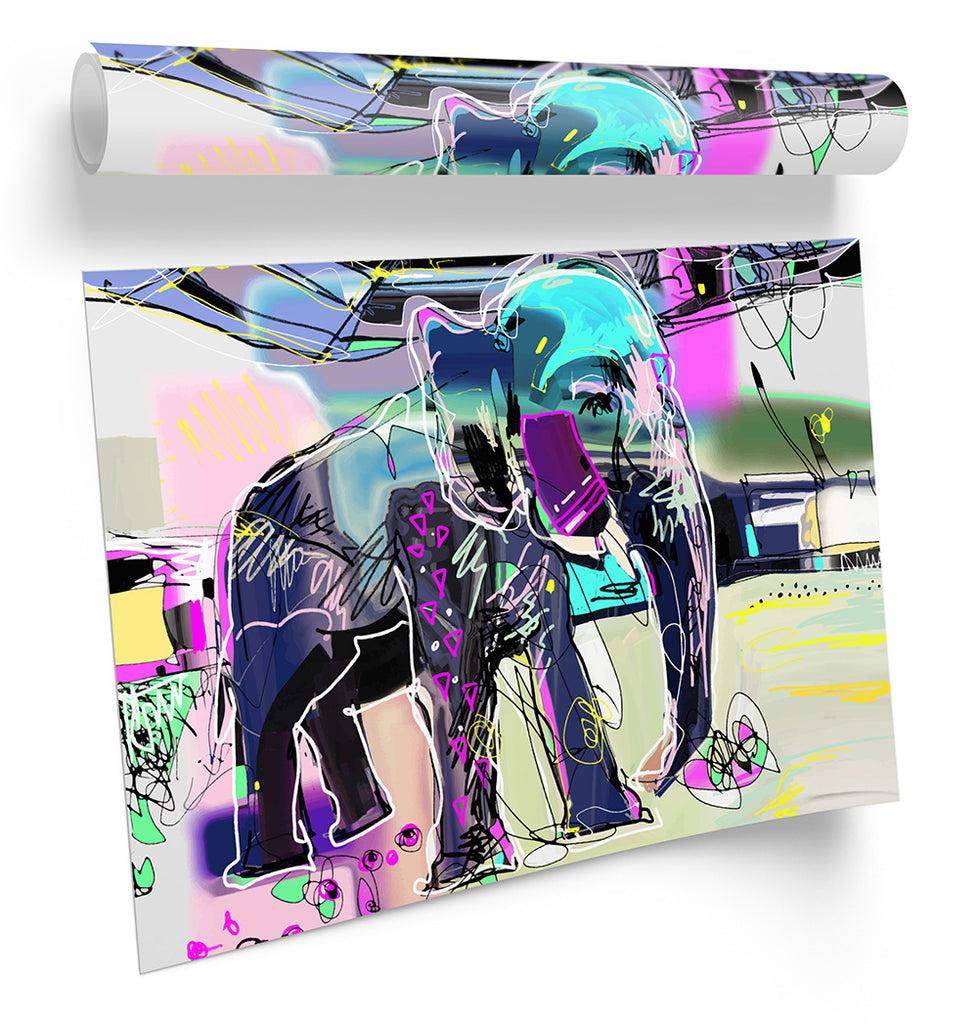 Abstract Elephant Framed